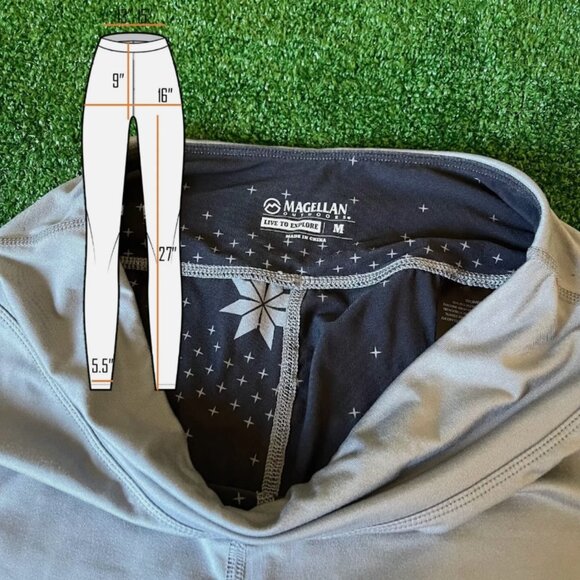 Magellan Outdoors Reversible Full Length Grey Leggings Base layer Pants Size M - Picture 6 of 15